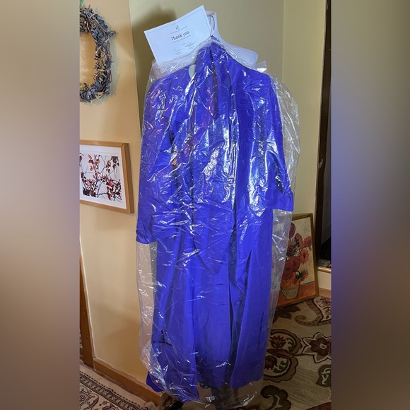 J PETERMAN Co Size 20 Dupioni Silk Fit-n-Flair Shirt-Dress Blue Purple $359 NEW